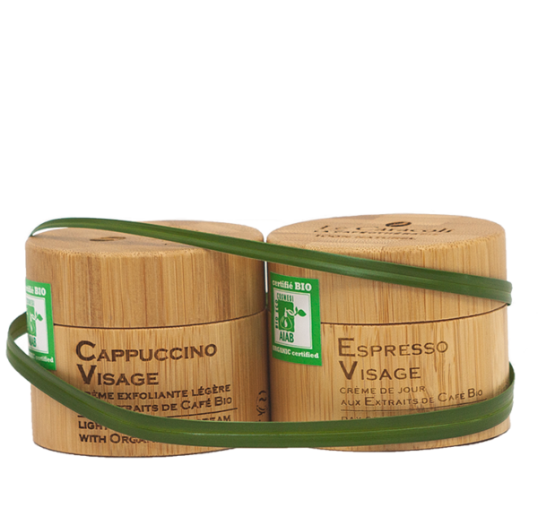Crème exfoliante visage aux extraits de café bio - 150 ml - Le Caracoli - Cappuccino visage + Crème de jour aux extraits de café - 50 ml - le caracoli - Espresso Visage