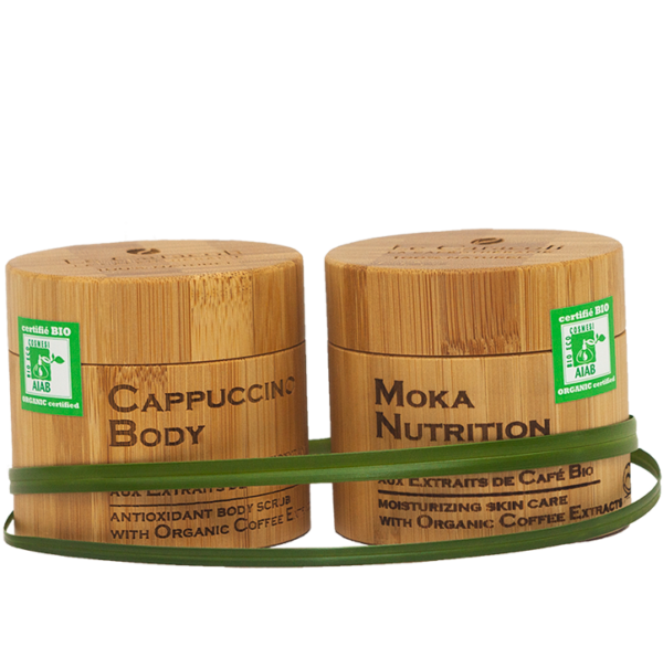 Exfoliant corps antioxydant aux extraits de café bio - 150 ml - Le caracoli - Cappuccino body + Moka nutrition - soin hydratant corps aux extraits de café bio - 150 ml